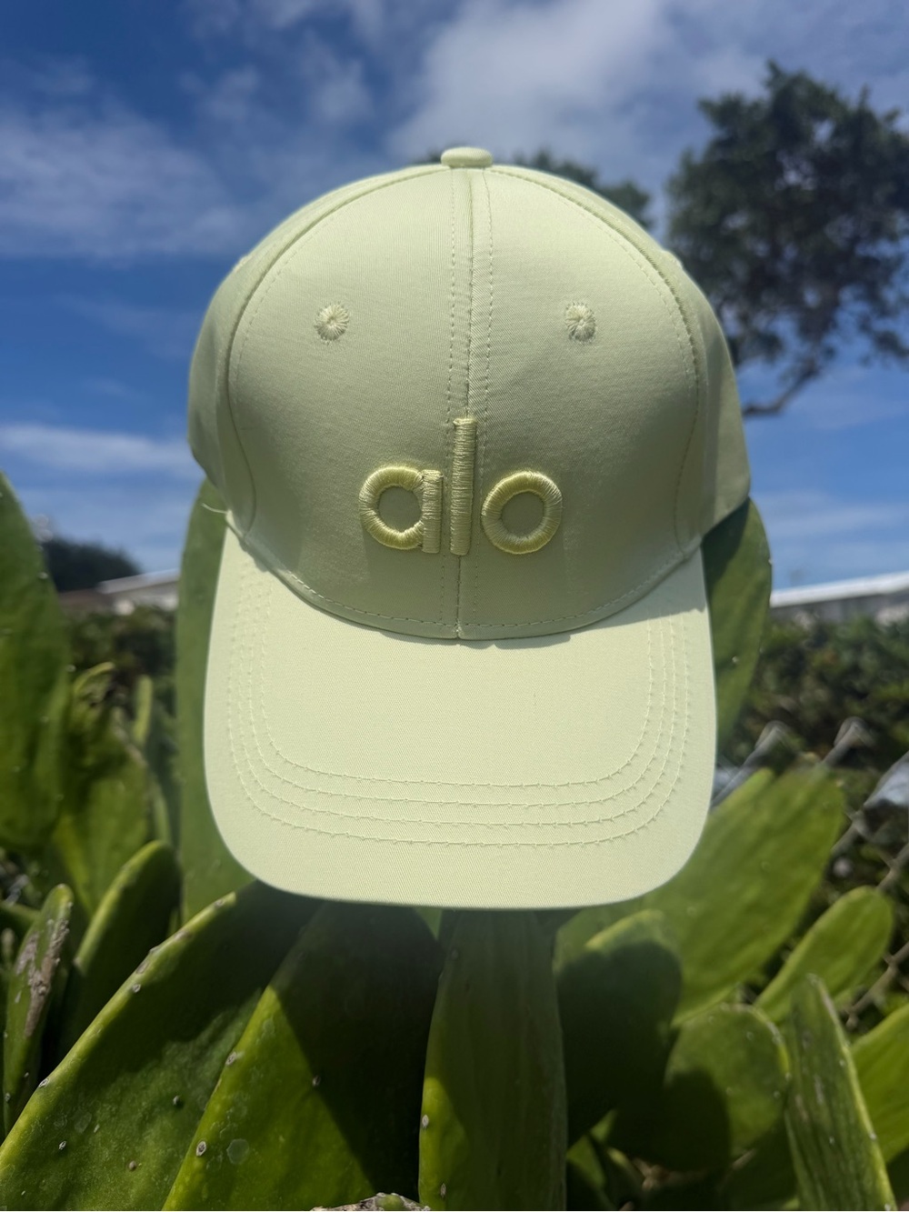 ALO Yoga Yellow/Green Embroidered Logo Baseball Cap - Picture 9 of 13